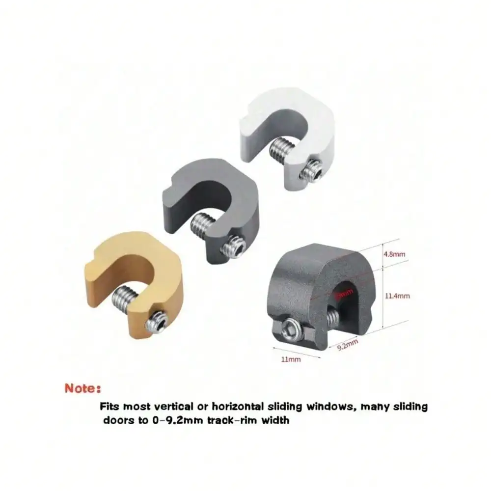 5/10 Pieces Aluminum Alloy Window Lock Limiter, Sliding Door and Window Limiter, Sliding Door and Window Metal Safety Clip - view 5