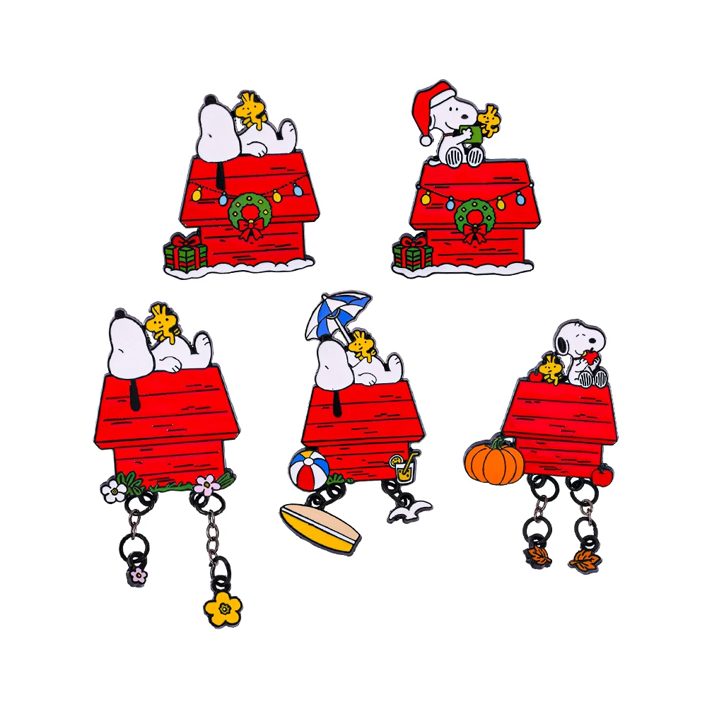 Snoopy Cute White Puppy Christmas Style Enamel Brooch Badge for Backpack Clothing Men's Women's Jewelry Accessories Party Gift