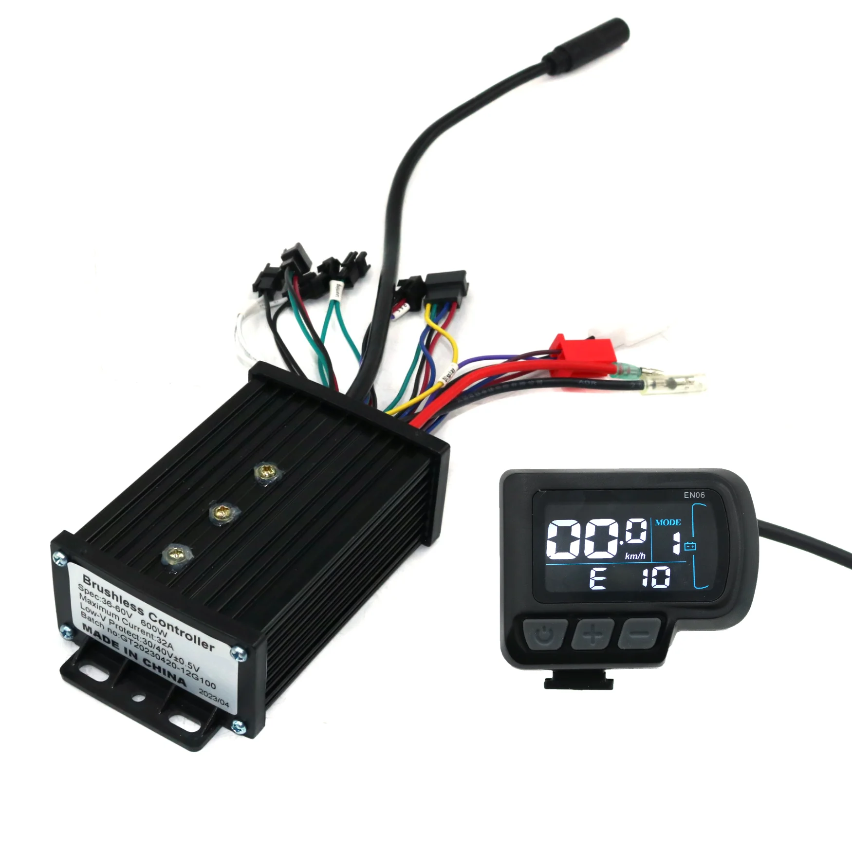 

GREENTIME 36-60 В 600 Вт 32A 12Mosfet небольшой корпус бесщеточный контроллер для электрического велосипеда с цветным ЖК-дисплеем EN06 с USB