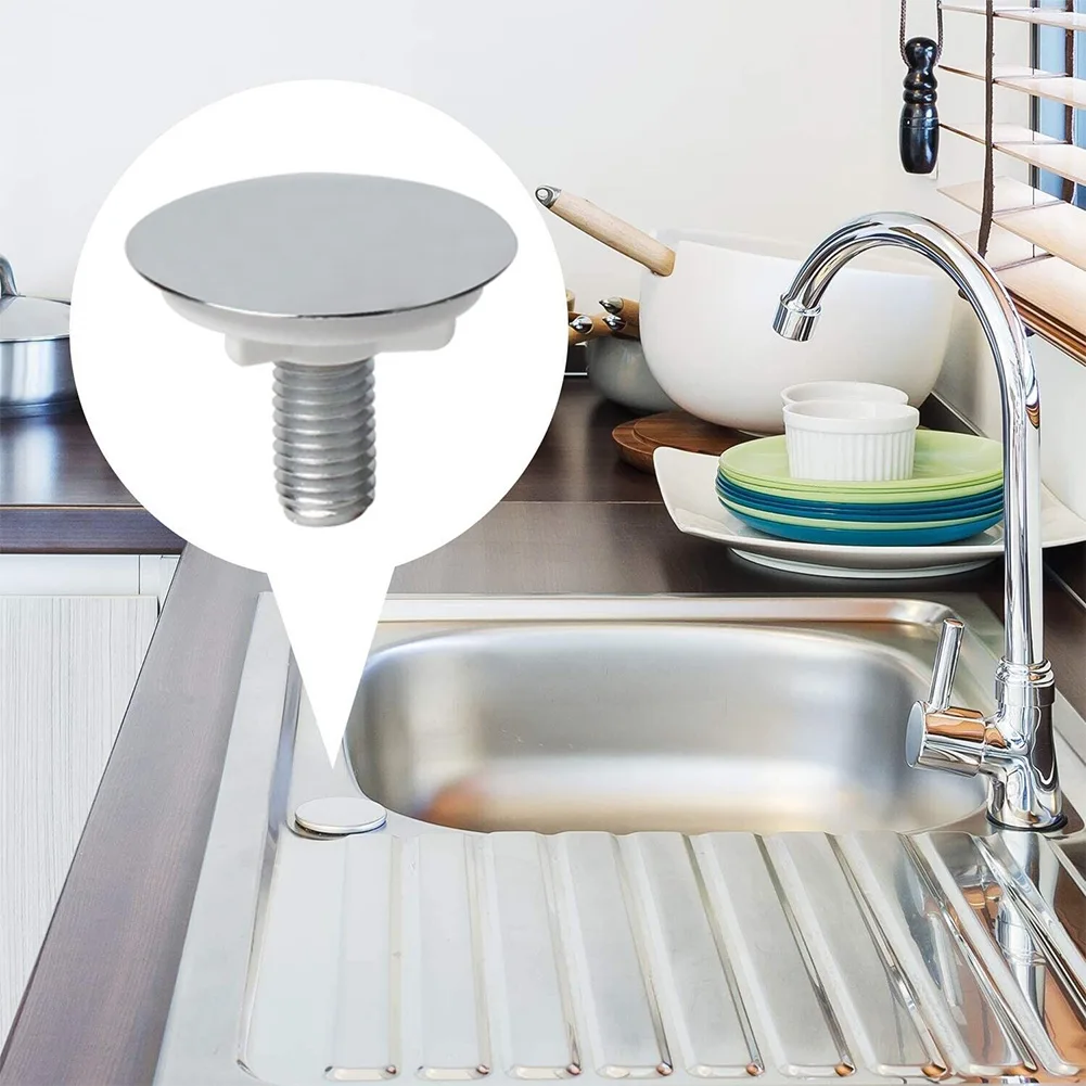 Kitchen Sink Tap Hole Cover ABS Plastic for Overflow Drain Concealment Fits Standard 16mm to 35mm Drain Hole Sizes