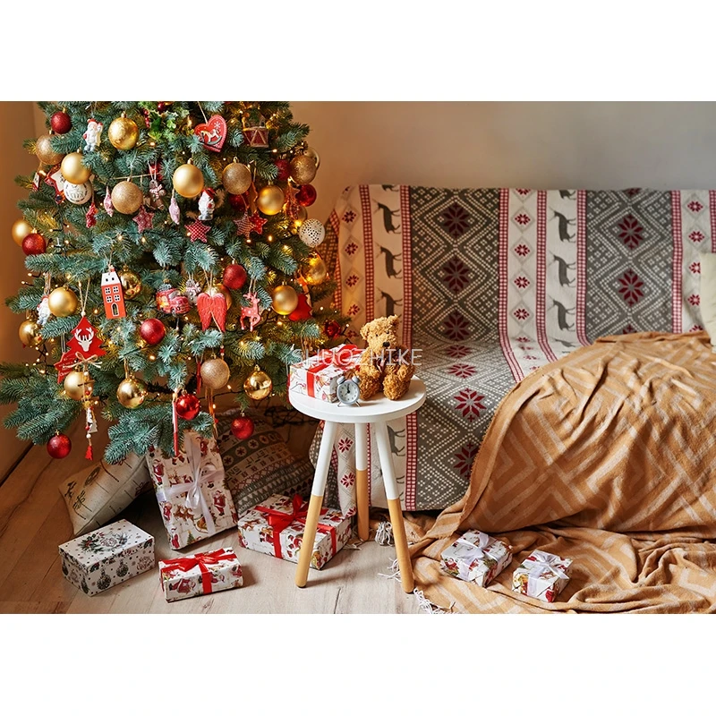 SHUOZHIKE Christmas Indoor Theme Photography Background Christmas tree Portrait Backdrops For Photo Studio Props DYH-02