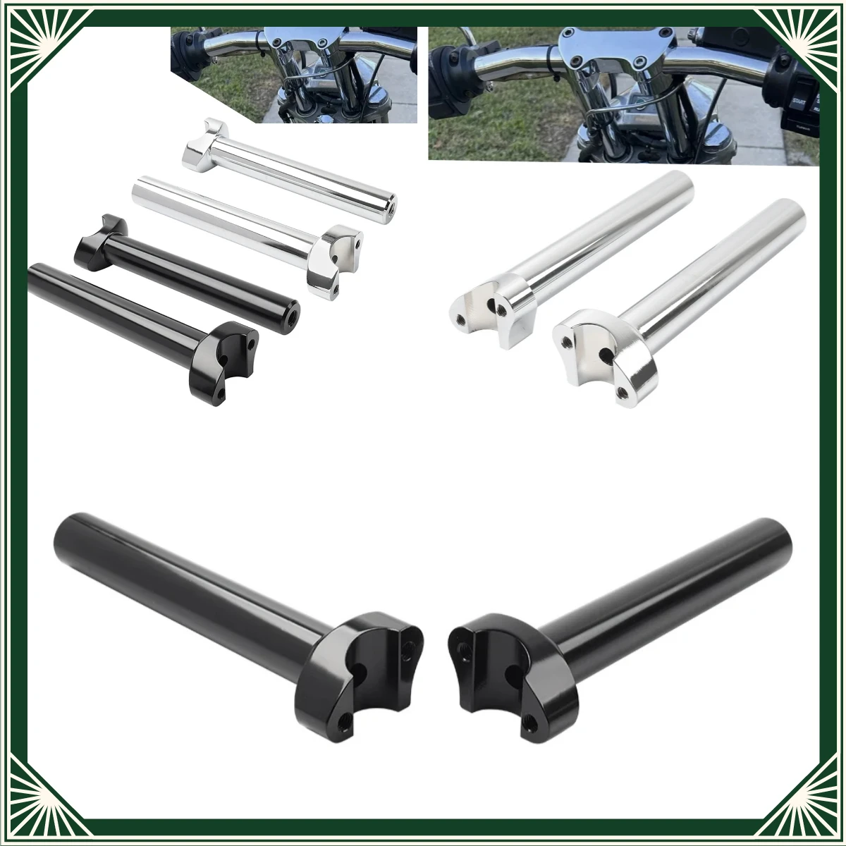 2Pcs Motorcycle Aluminum 8.5
