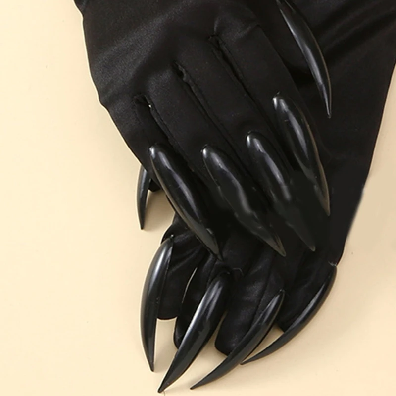 Gants à griffes horribles pour Halloween, cosplay amusant, fête, longs sorcières, N64