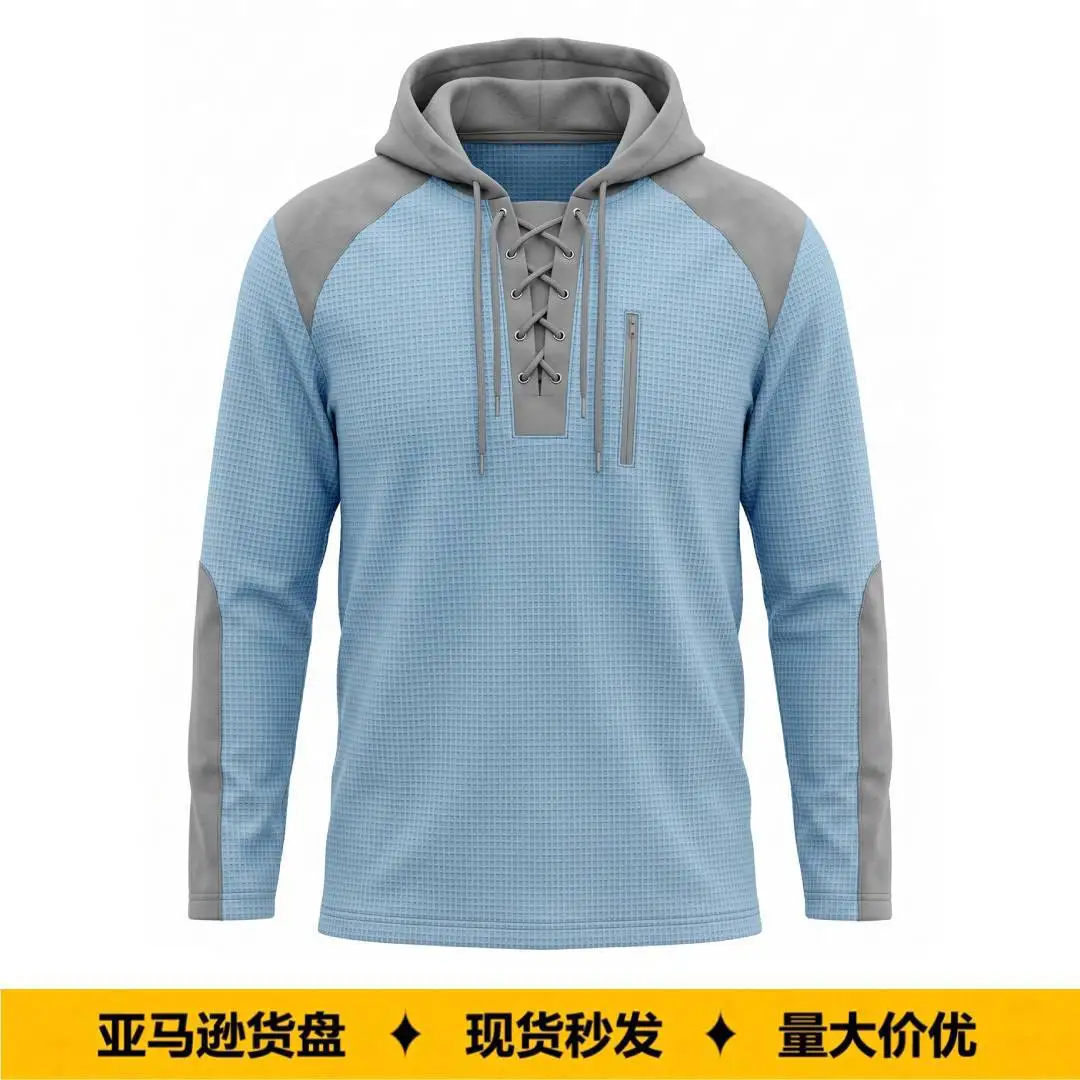 Spring Autumn European American New Fashion Men Color-coded Long Sleeve Hooded Pullover Sweatshirts Male Hoodies Clothes Tops