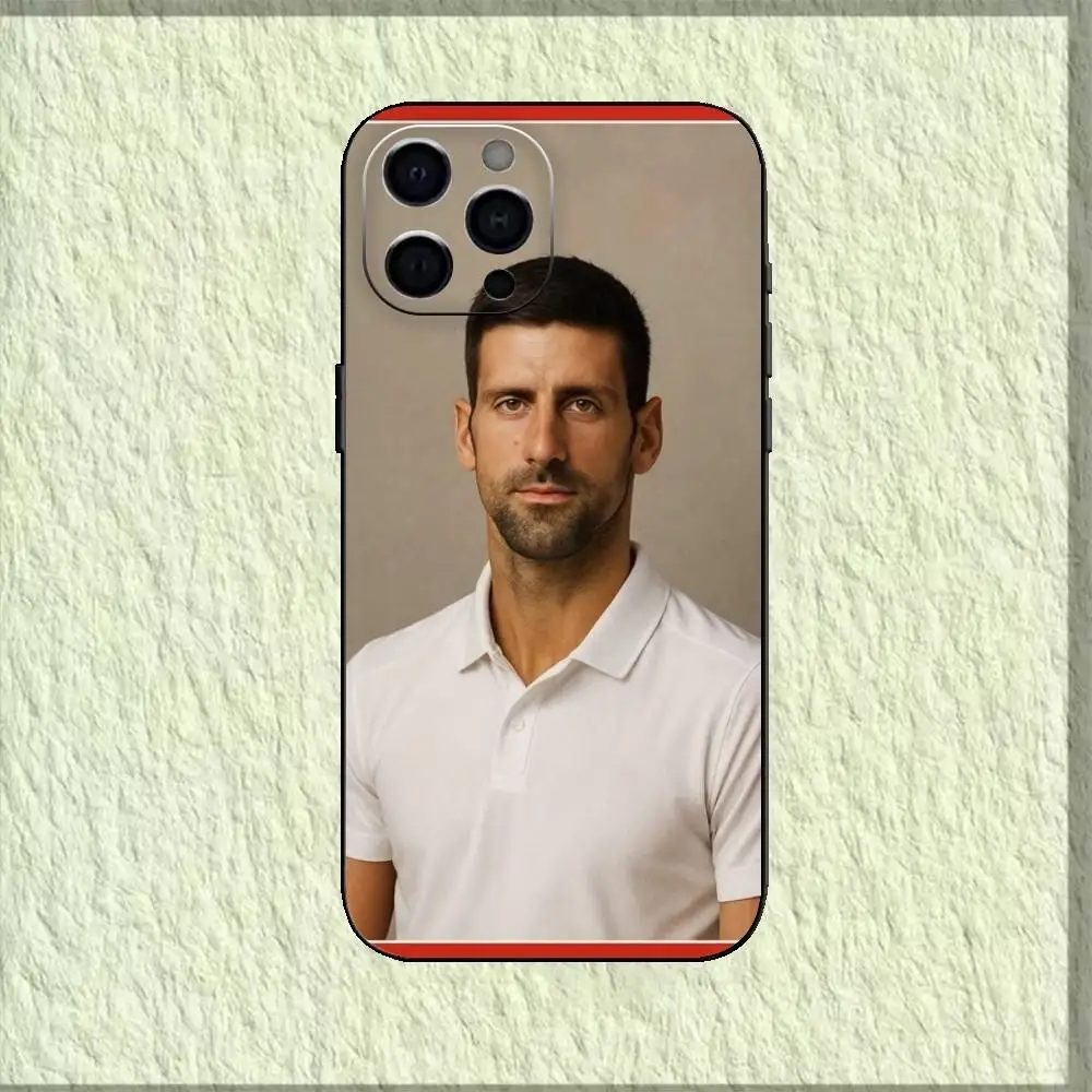 Étui de téléphone Tennis Legend n-novak d-djokovic pour iPhone 17,16,15,14,13,12,11 Plus,Pro Max, housse noire en Silicone souple