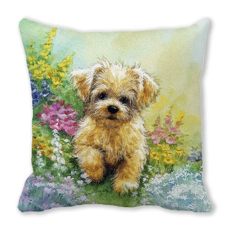 Christmas Cat and Dog 2024 New Year Decoration Cushion Pillowcase Snowman Home Gift