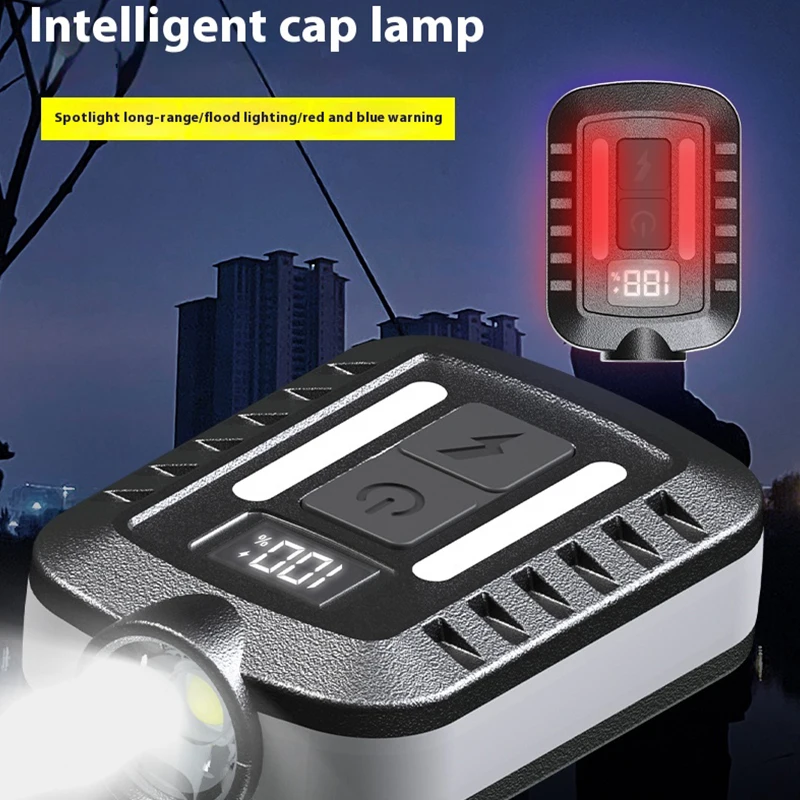 

F2 Bright Cap Clip Lamp Hat Portable edc Warning Headlamps Rechargeable COB Night Running Light Camping Hiking Fishing Headlight