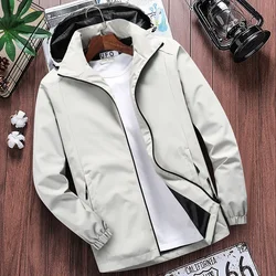 Chaqueta Bomber informal con capucha para hombre, rompevientos de Hip Hop, ropa deportiva impermeable, chaquetas y abrigos, ropa de primavera y verano, 7XL, 8XL