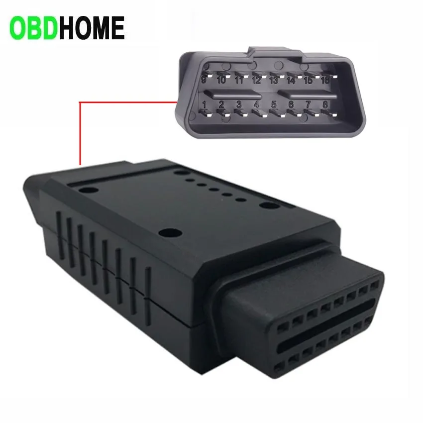 16PIN OBD Male To Female Adapter Housing Shell OBD2 16pin Automotive Diagnostic Harness Connector PCB Board Can Be Placed Inside