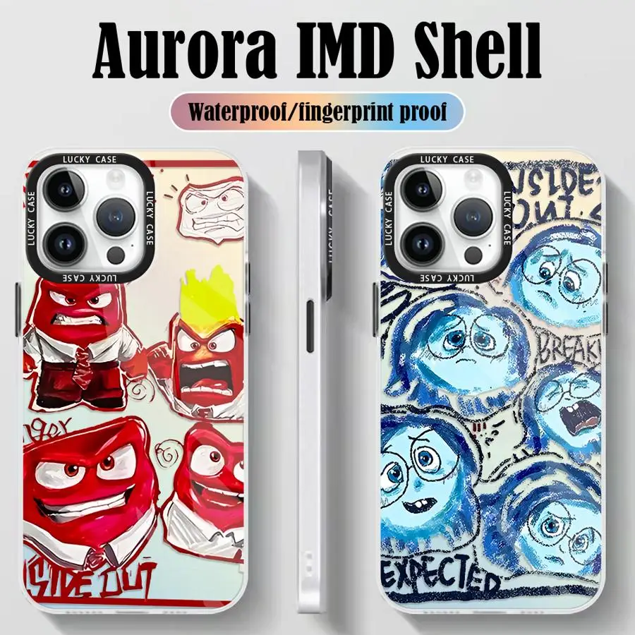 Disney Inside Out 2 Case for Redmi Note 9 9T 10C 11 Pro 10 11 Pro Plus 5G 12C 10 Pro 9A 12 4G Gradient Powder Cover