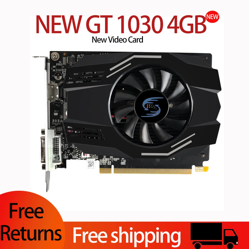 

Full New Graphic Cards GT 1030 GDDR5 4GB Computer 64bit Nvidia GPU Desktop Video Card Gaming VGA HDML