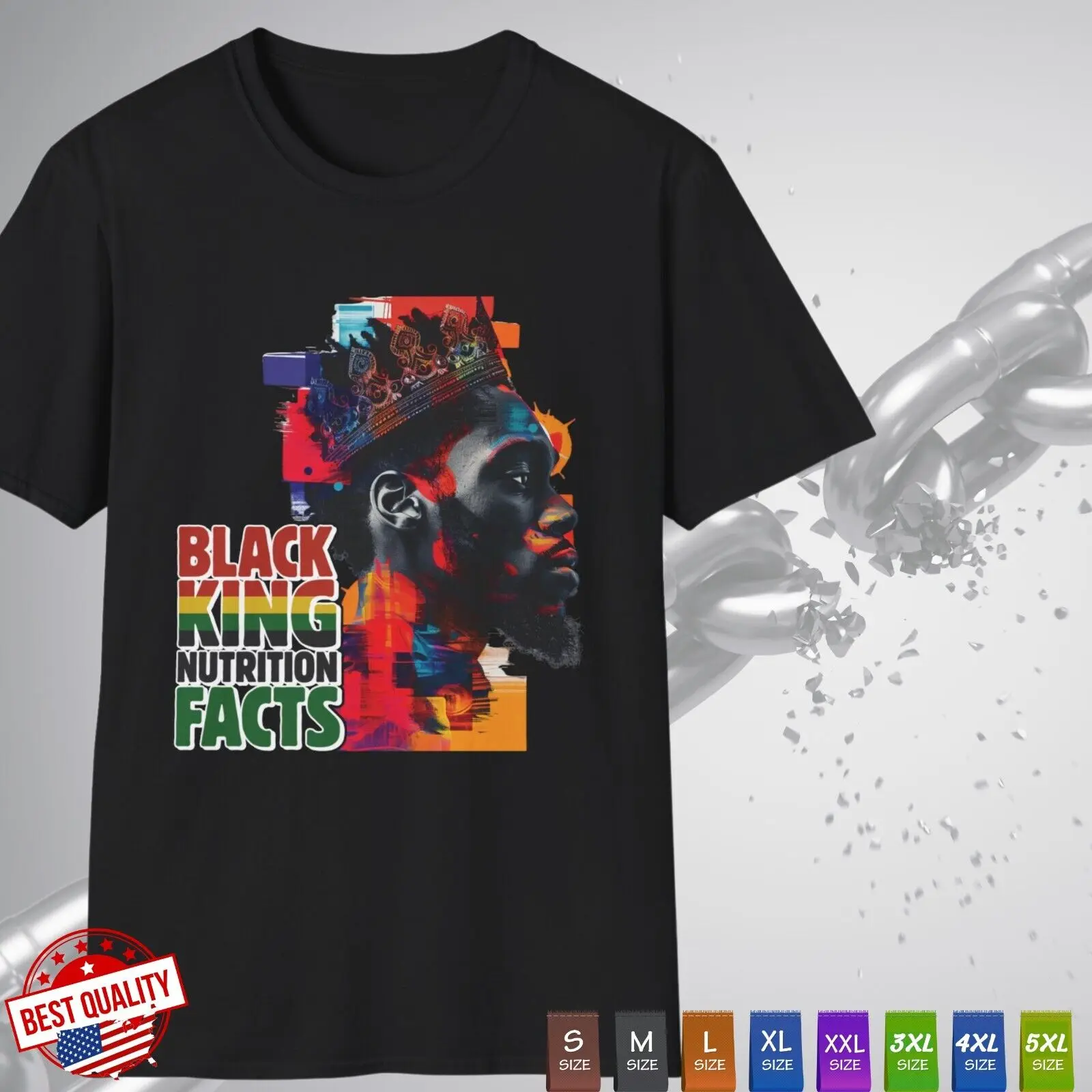 Black King Nutrition Facts T Shirt Juneteenth Day Tee 1865 End Slavery June 19th