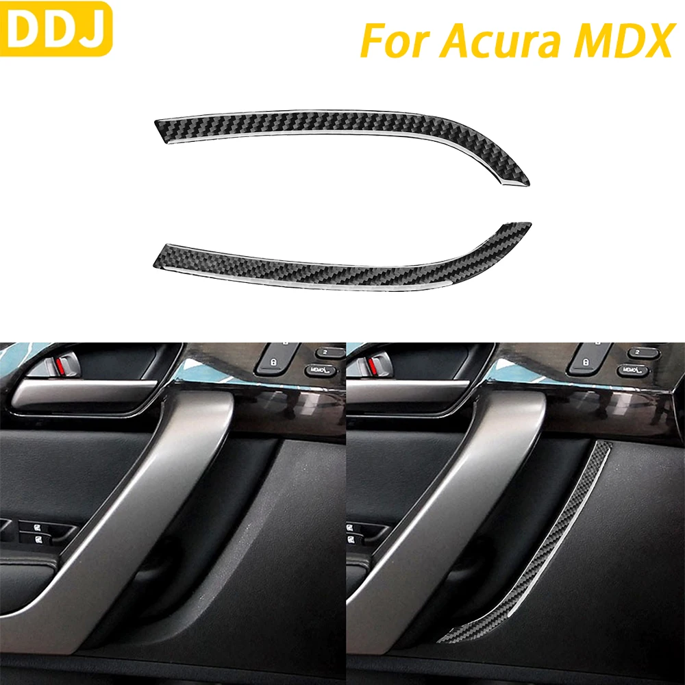 For Acura MDX 2007 2008 2009 2010 2011 2012 2013 Accessories Carbon Fiber Front Door Panel Decorative Strip Car Interior Sticker