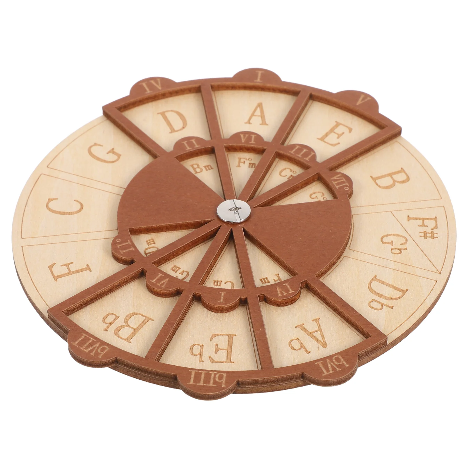 Guitar Chord Wheel Circle of Fifths Tool Wooden Learning Aid for Beginners Advanced Users Portable Practice Trainer - view 5