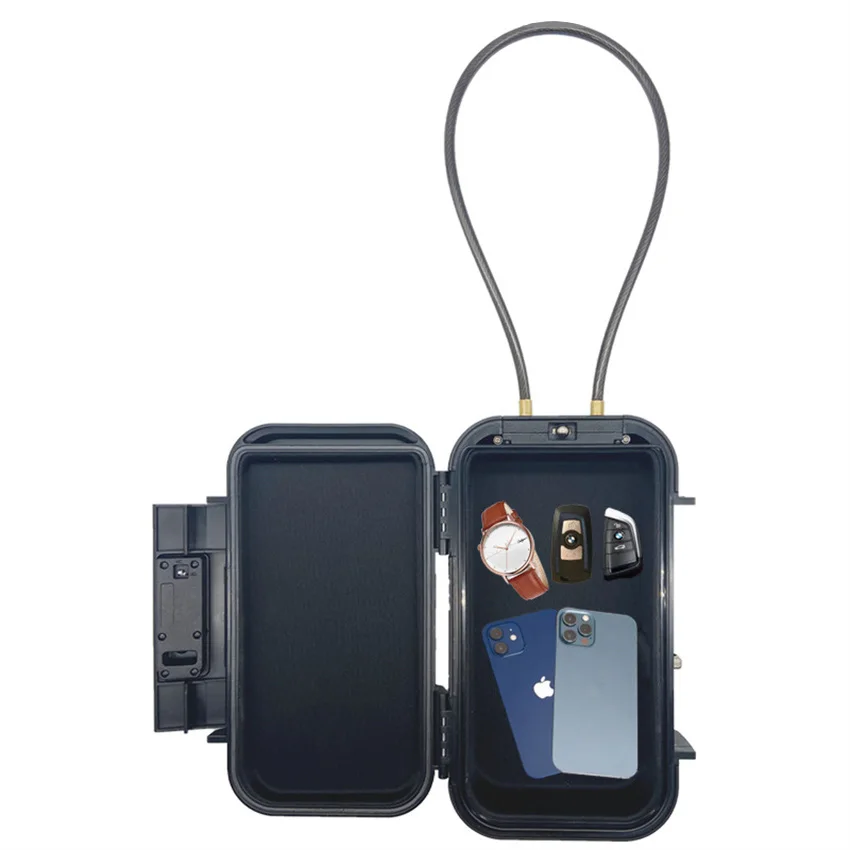 ตู้เซฟล็อคกล่องแบบพกพาตู้เซฟ 4-Digit COMBINATION LOCK พร้อมเชือกกลางแจ้ง Camp Hiking กีฬา GYM Security Storage กล่องกุญแจ