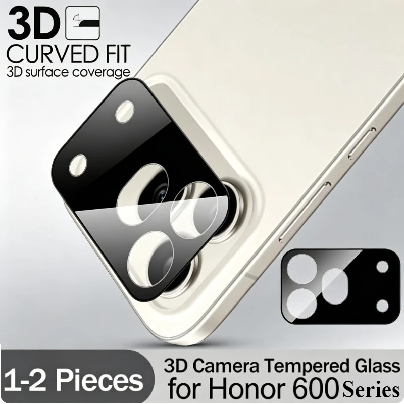 1-2 Piezas Protector de Lente 3D para Honor 600 Pro 5G, Cubierta de Cristal para Cámara, Película Protectora Trasera para Honor 600 Lite 600Pro 600Lite Global