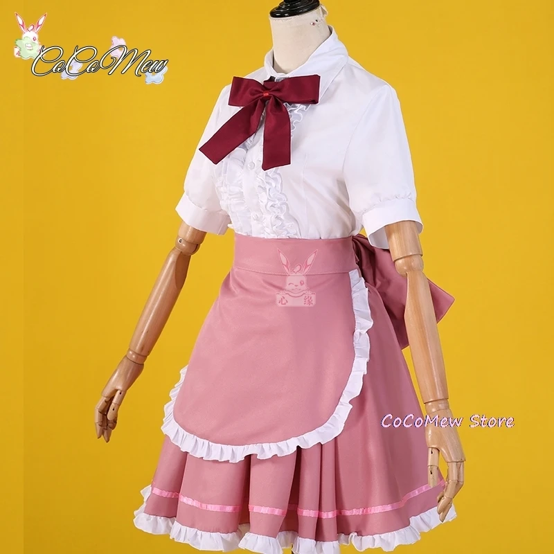 วิกผมอะนิเมะ Chobits Chi ชุดคอสเพลย์ผู้หญิง Chi ชุดแม่บ้านสีชมพูชุดปาร์ตี้วันเกิดวันฮาโลลิต้าน่ารักเซ็กซี่สำหรับผู้หญิง