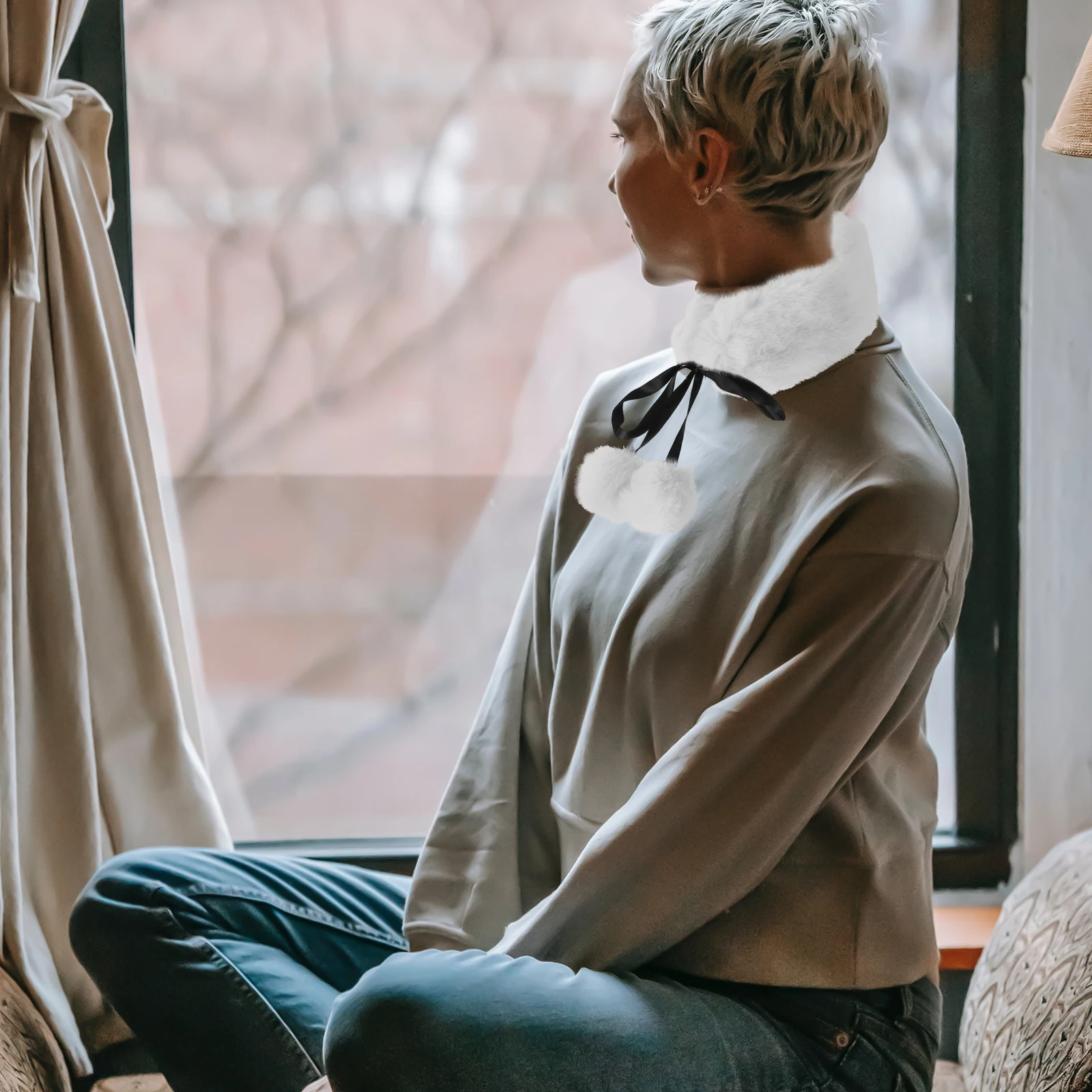 

1Pcs Warm Furry Neck Scarf for Women Winter Elegant Soft Comfortable Outdoor Windproof Stylish Daily Wear Gift Winter Scarf