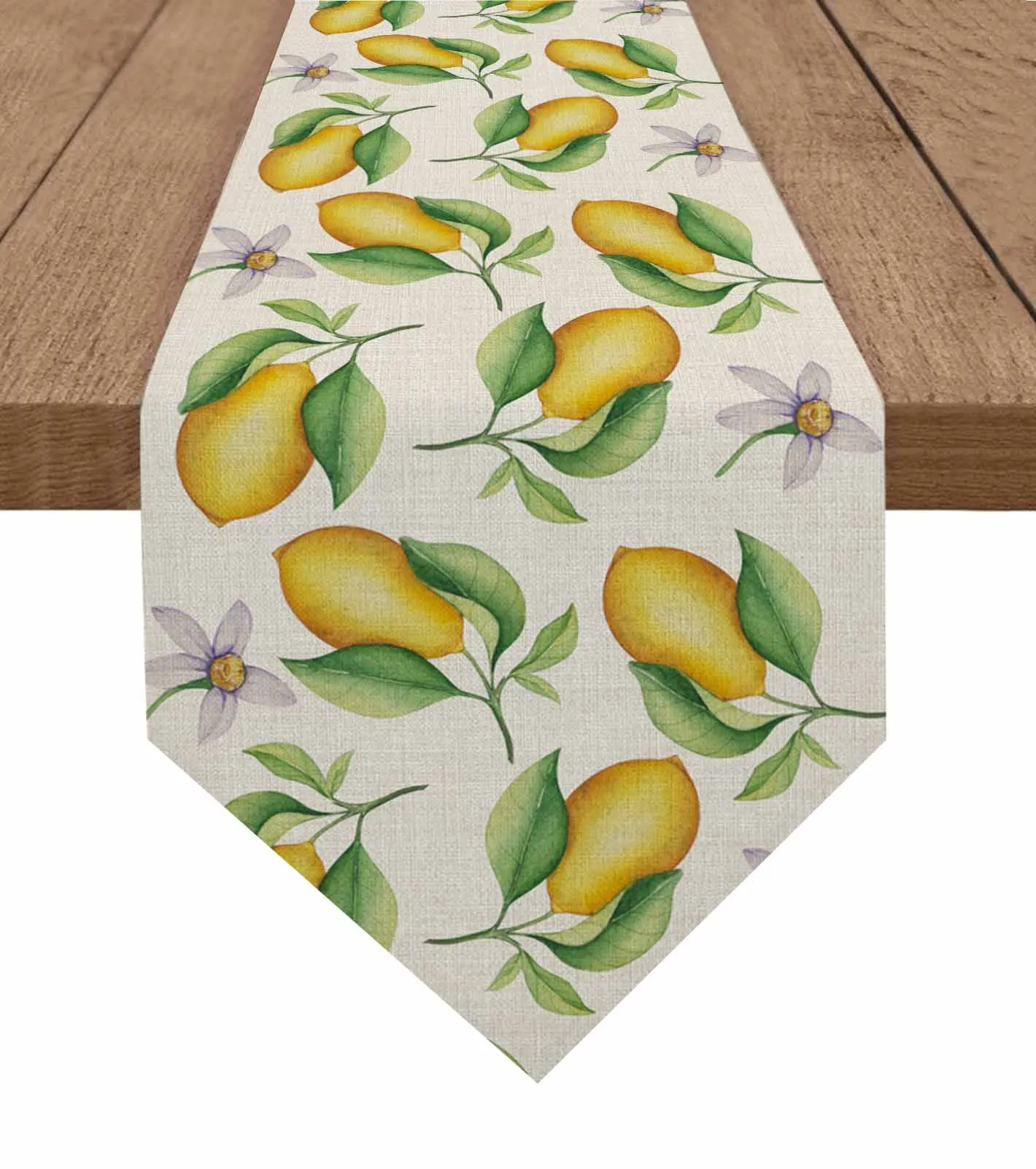 

Lemon Watercolor Country Style Table Runner Wedding Party Decor Tablecloth Holiday Kitchen Table Decor Table Runner