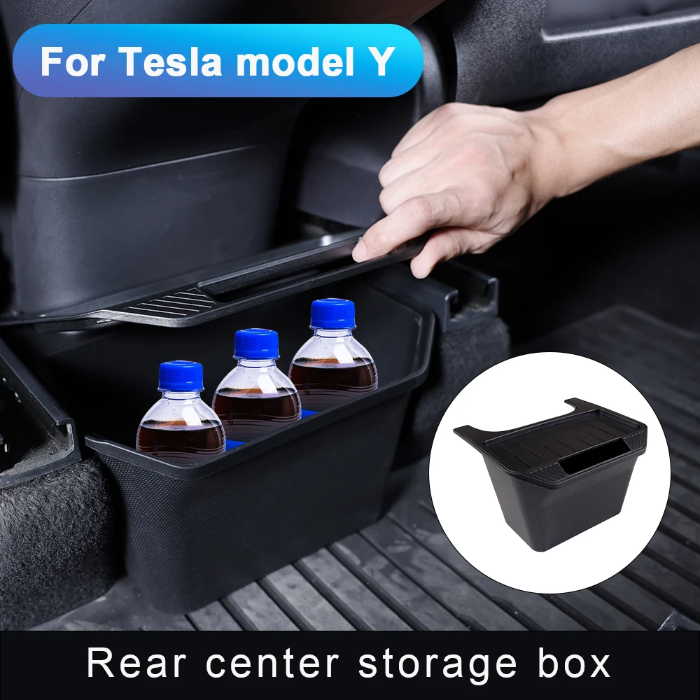 For Tesla Model Y Rear Central Control Storage Box TPE Style Car Console Organzier Tray Case For Tesla Model Y Accessorie