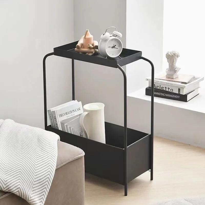 Extremely narrow side few Nordic wrought iron coffee table light luxury side few simple modern sofa corner few creative table
