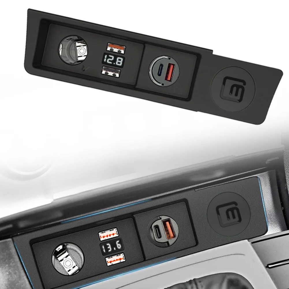 Auto-Ladebuchse USB Schnellladung für Passat B6 B7 07-16 für CC 10-18 ABS Schwarz Ersatz-Ladebuchse Autoelektronik – Detail 2