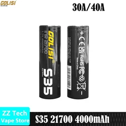 Original GOLISI S35 INR 21700 Li-ion Battery 4000mAh 3.7V CDR 30A MAX 40A Rechargeable Battery For Flashlight Toy Cameras UAV