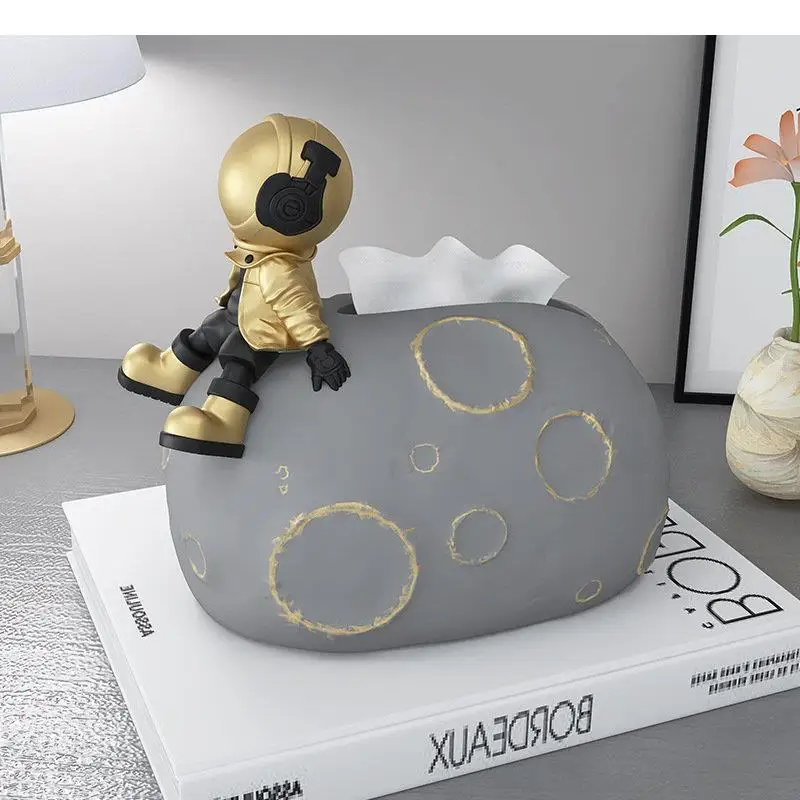 Astronaut Tissue Box Resin Napkin Boxes Paper Towel Holder Holders Ornament Storage