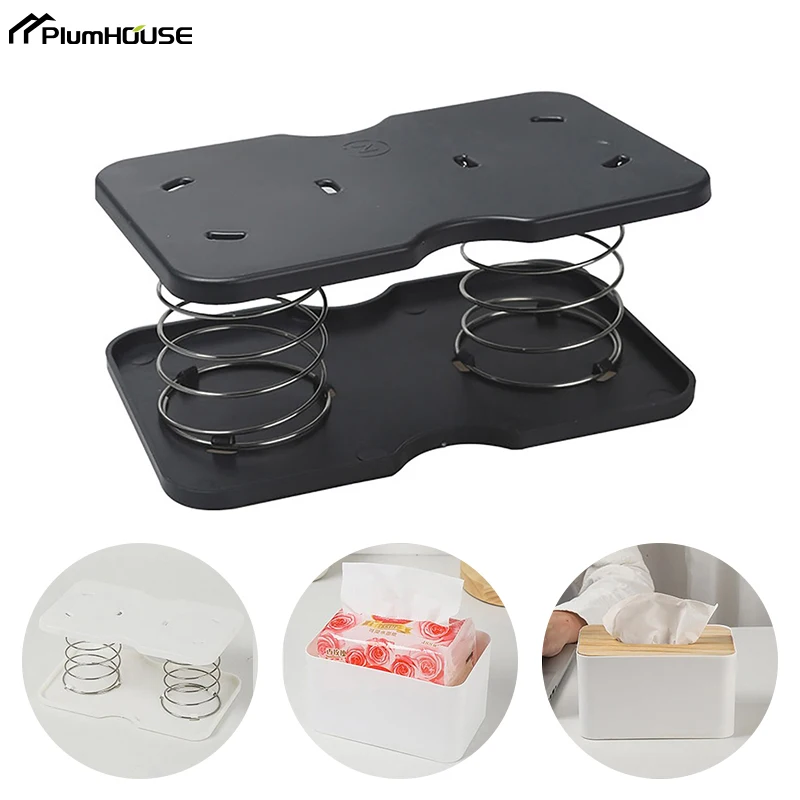 Creative Spring Holder Tissue Box Automatic Lift Spring Loaded Tissue Box Tissue Spring Bracket Car Tissue Box Spring Holder