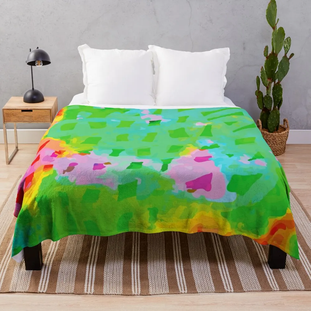 Colorful Abstract Watercolor Painting Background Throw Blanket Multi-Purpose blankets ands Blankets