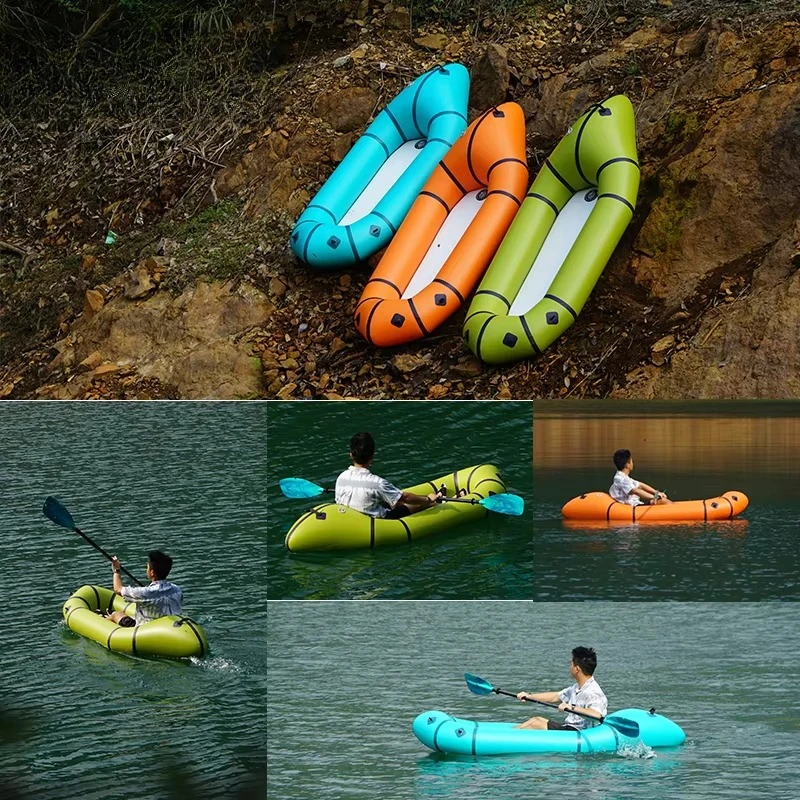 Inflatable Boat Paddling Whitewater Bikerafting Water Sports Max 8 psi Drop Stitch Floor PVC Packraft Inflatable