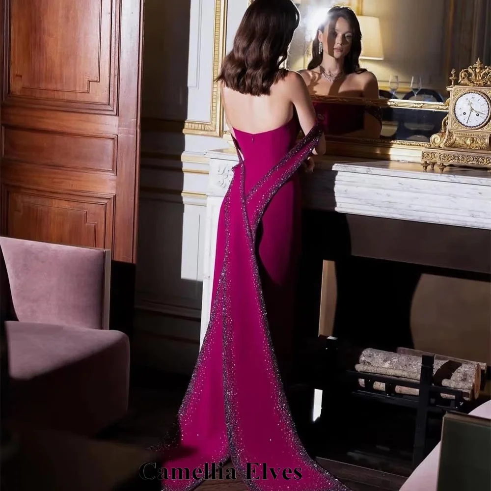 Customized Exquisite Scoop-neck Mermaid Zipper Evening Dress Charming Beading Prom Dress Sleeveless Party Gown فساتين سهرة image 2