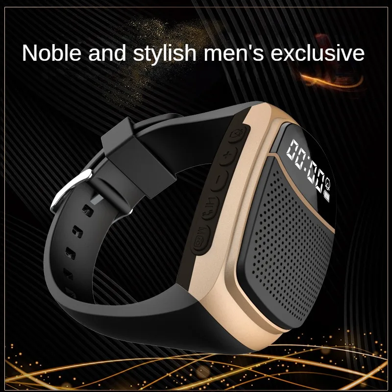 B90 Wrist Wireless Bluetooth Speaker Watch Creative Mini Audio Outdoor Sports Intelligent Display Portable Card Radio Free Calls