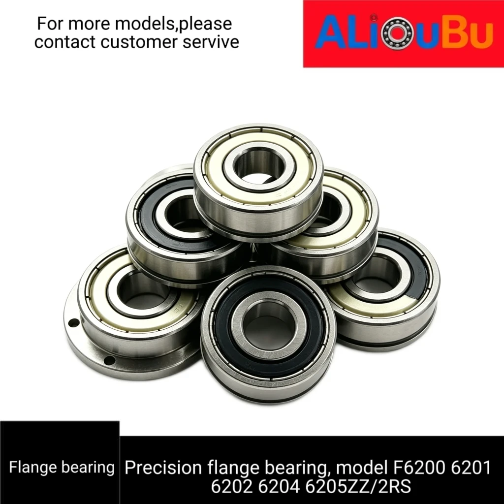 Precision flange bearing, model F6200 6201 6202 6204 6205ZZ/RS high-speed precision.