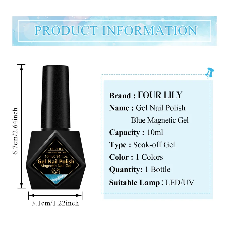 Smalto per unghie gel magnetico gatto blu da 10 ml effetto glitter semi permanente Soak Off smalto gel UV LED per manicure forniture per unghie fai da te