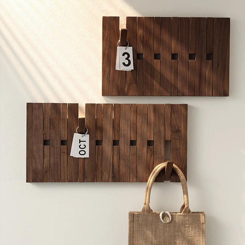 

12/16 Hooks Retro Coat Racks Solid Wood Piano Keys Wall Hanging Clothes Hats Hanger Luxury Coat Rack Living Room Furniture Gifts