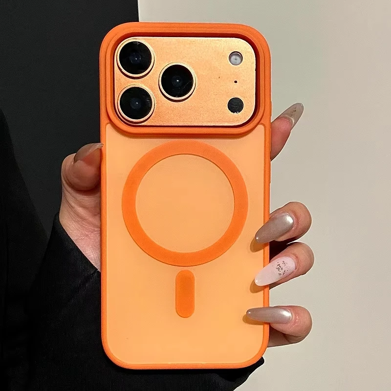 Luxury Magnetic Matte Phone Case For iPhone 17 16 15 14 13 12 11 Pro Max Plus Magsafe Bumper Back Cases Cover