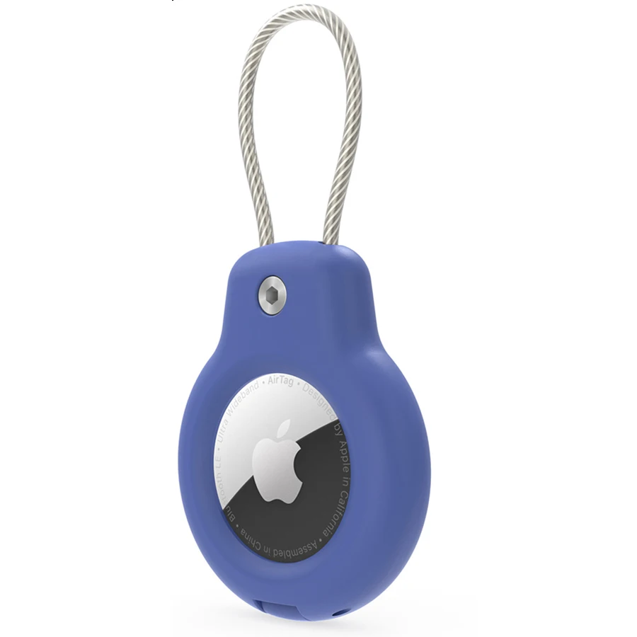Voor Apple Airtag Case Hard Plastics Houder Anti-Verlies Sleutelhanger Met Stalen Kabel Voor Huisdieren Kraag Rugzak Bagagelabel GPS Tracking
