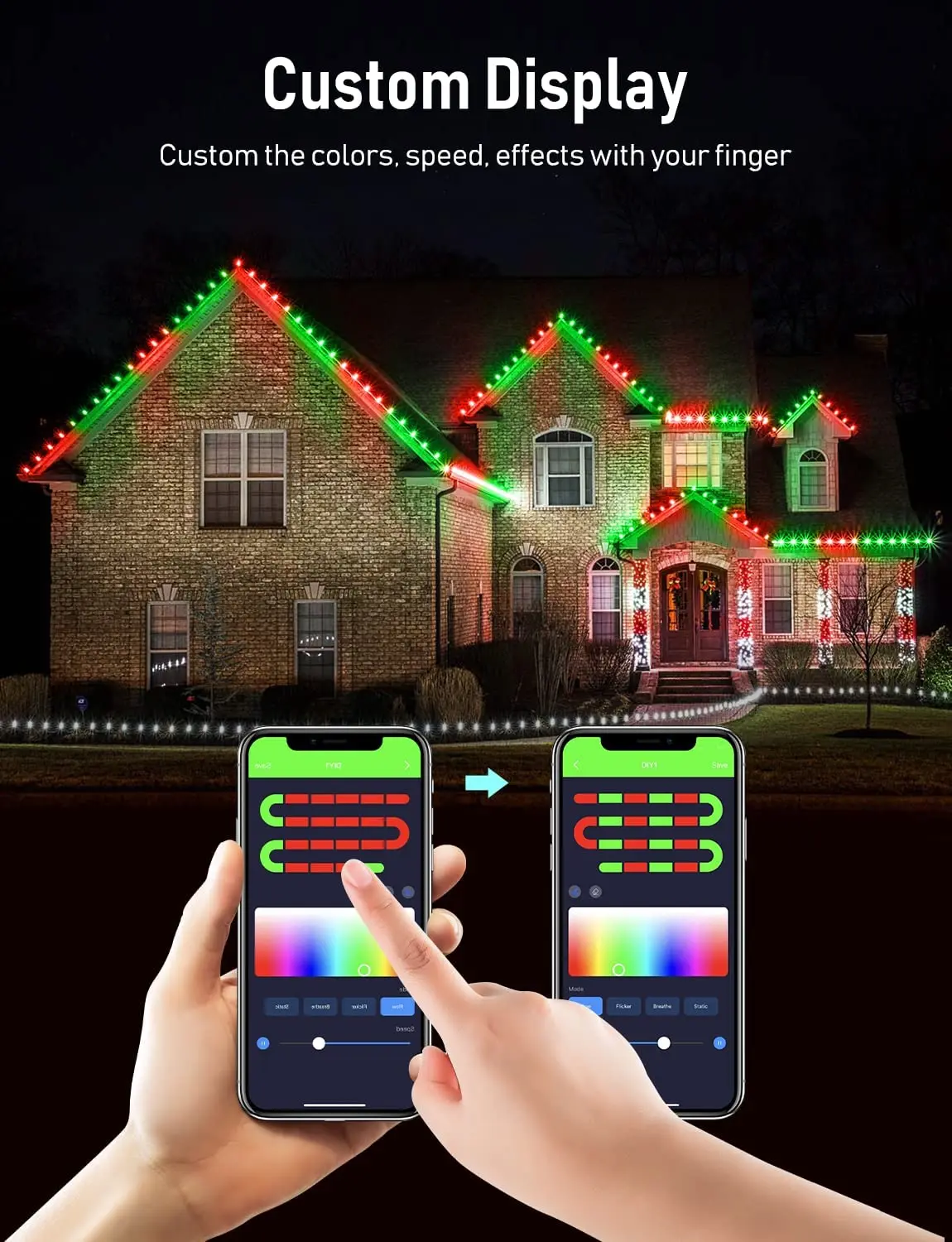 Tira de luces LED de fresa C9, iluminación inteligente de Navidad, RGB, controlado por aplicación, impermeable, para guirnalda, boda, hogar, árbol, decoración al aire libre