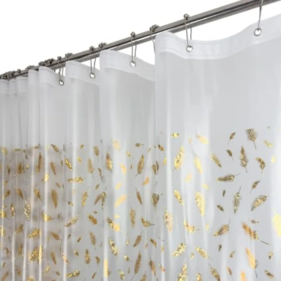 

Plastic Shower Curtain Liner Waterproof Printed PEVA Shower Curtain with Design Pattern Rustproof Grommets Standard Size 70x72