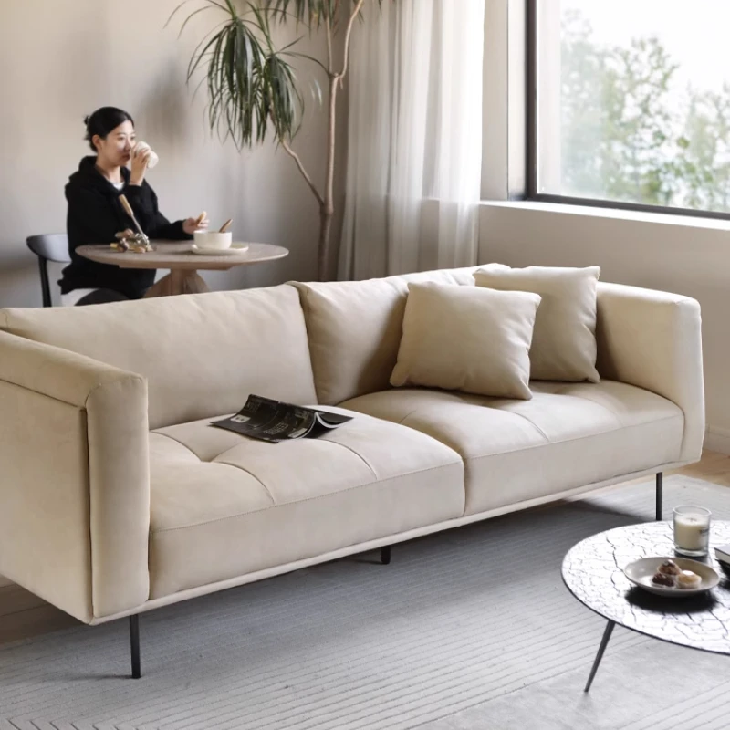 

French cream wind cat scratching cloth fabric sofa simple retro small apartment