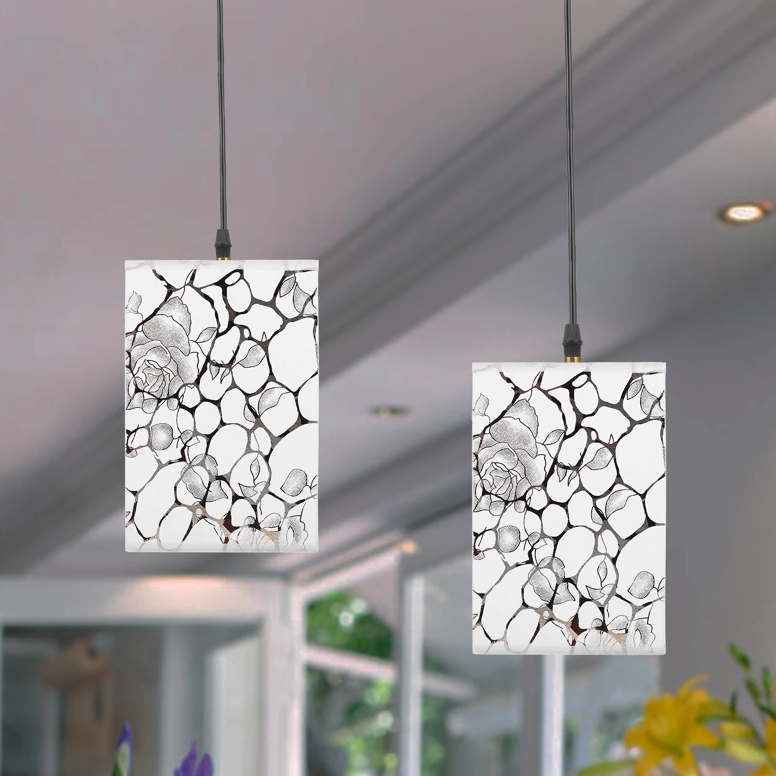 

Anti glare For Floor Retro Lamp Square Print Cloth Shade for Desk Floor Lamp Soft Glow Protective Cover