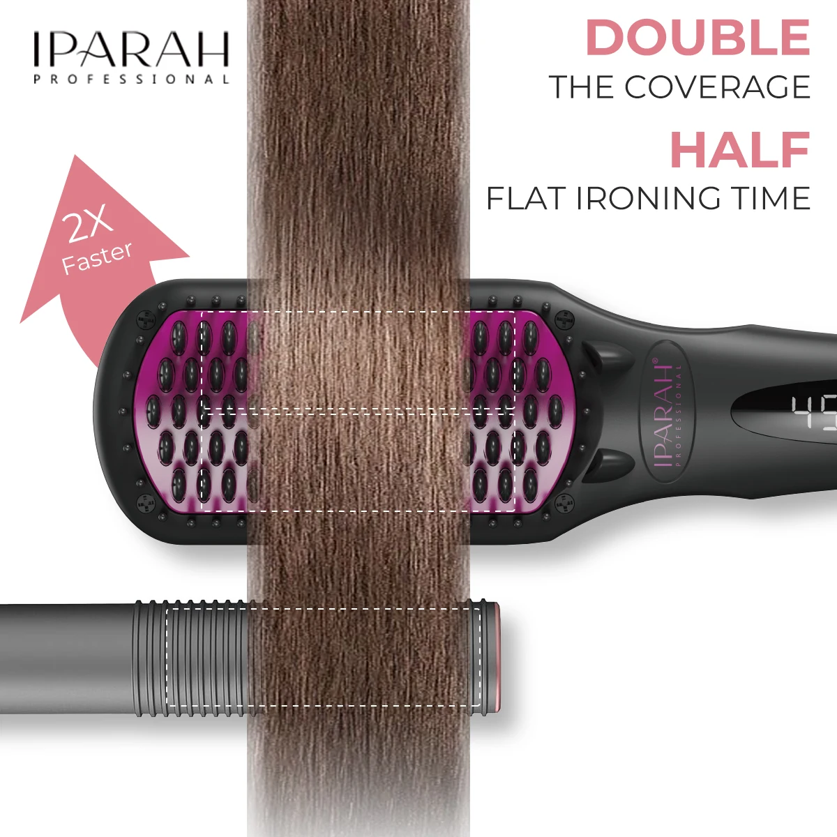 P-282 فرش شعر كهربائية احترافية، فرشاة فرد الشعر بطلاء السيراميك الأيوني