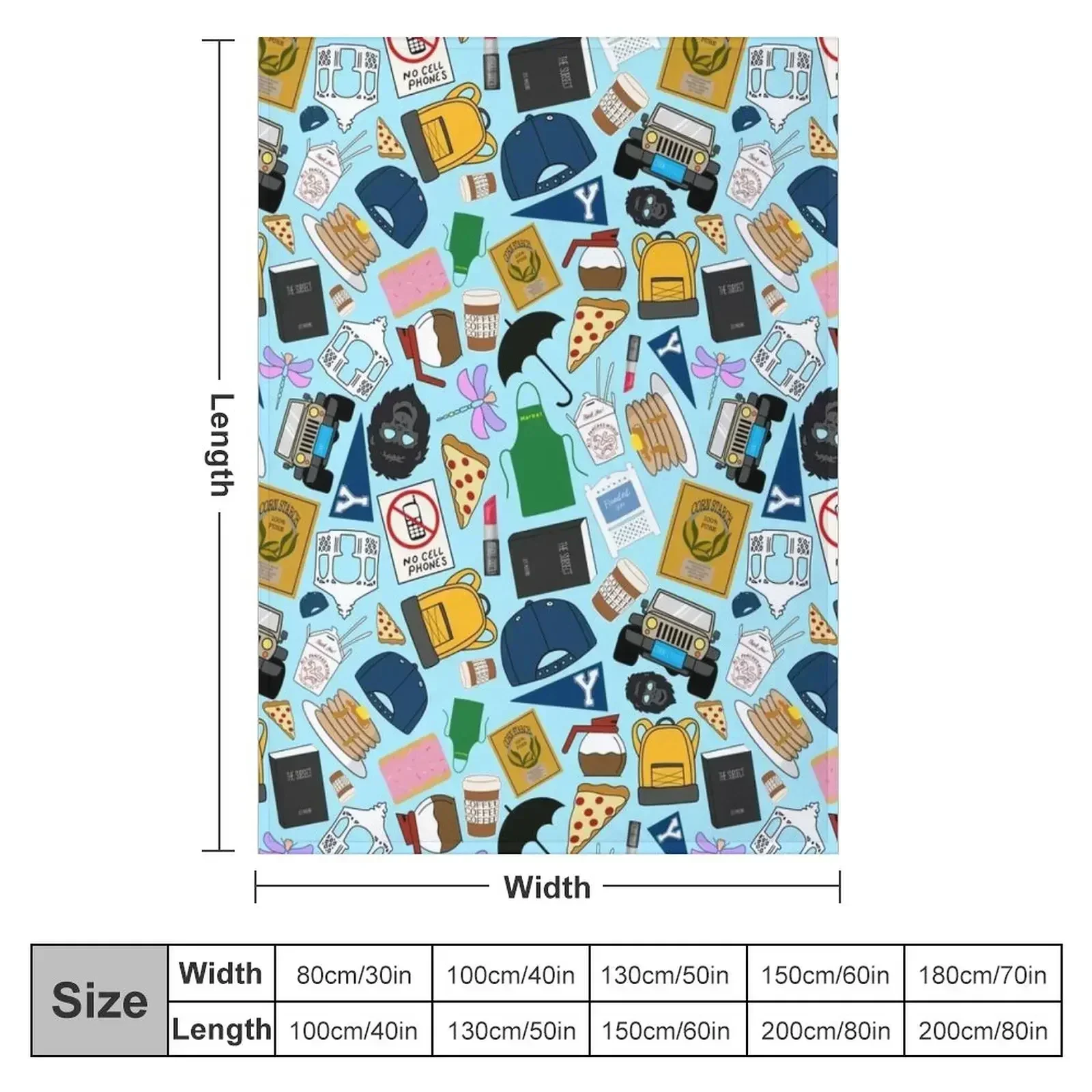 Ultimate Fan Pattern Icons All Over Print Blue Pack Throw Blanket christmas gifts For Sofa Thin Furry Blankets