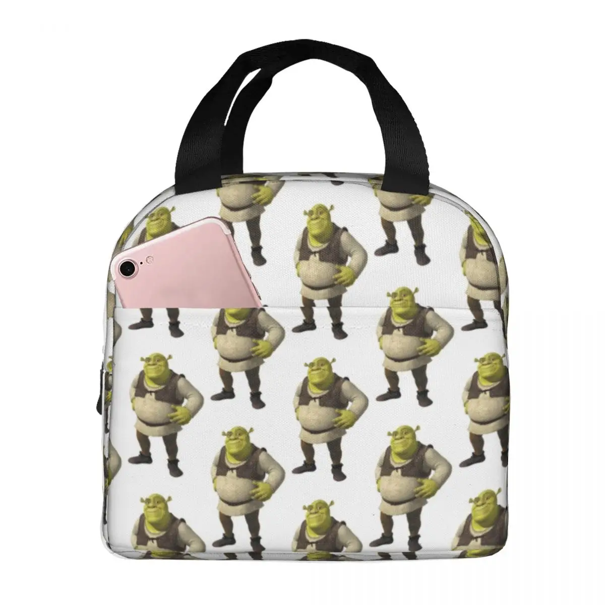 Shreks لديها طبقات كبيرة لديها طبقات معزول حقيبة الغداء مانعة للتسرب قابلة لإعادة الاستخدام حقيبة للحفاظ على البرودة حمل علب الاغذية مدرسة السفر فتاة صبي