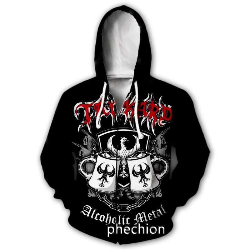 

phechion New Men/Women Tankard Band 3D Printed Casual Zipper Hoodies Fashion Men Loose Sporting Zip Up Hoodies J50