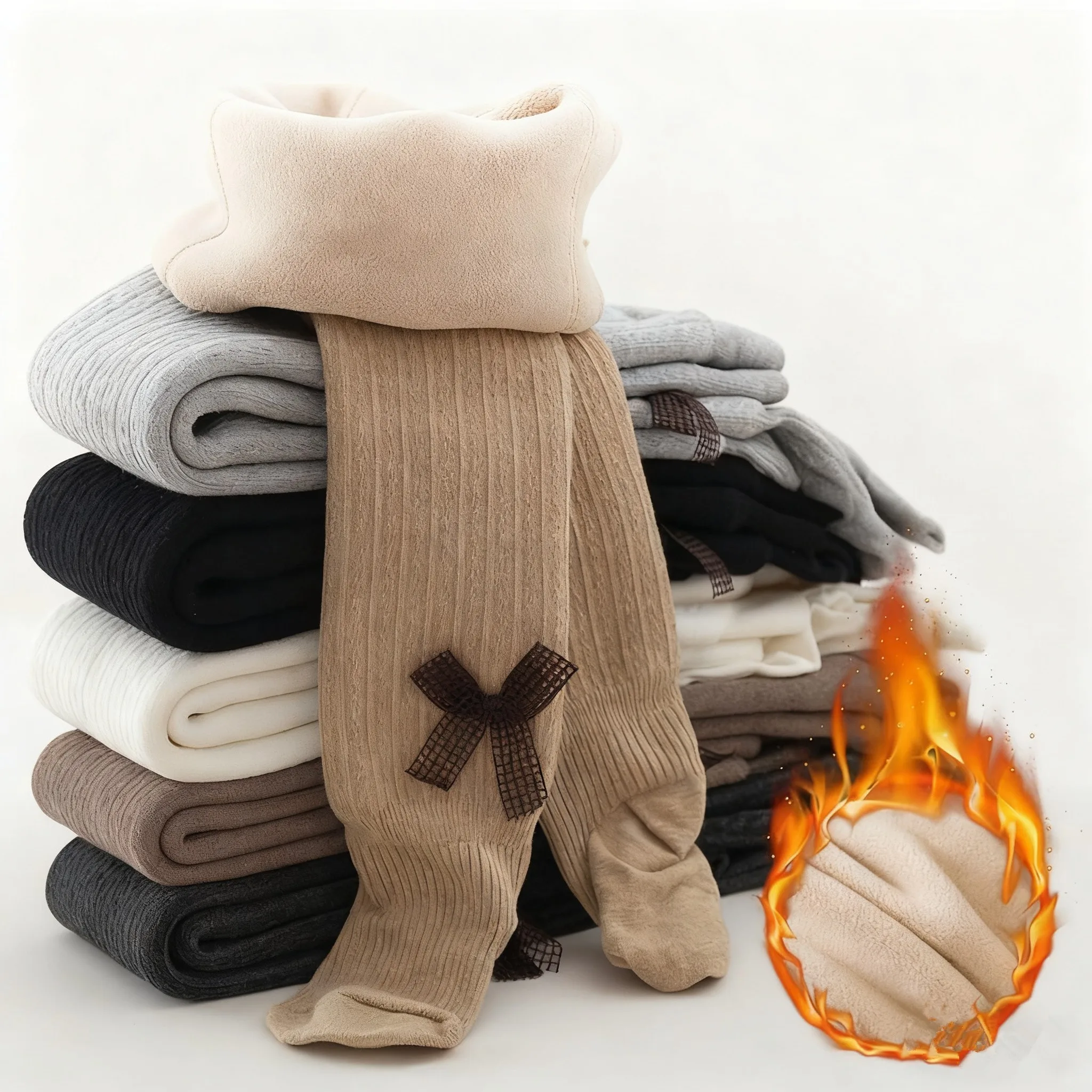 

Новые зимние толстые бархатные колготки для маленьких девочек, утепленные колготки, однотонные кружевные детские чулки с бантом, леггинсы для малышей от 0 до 6 лет