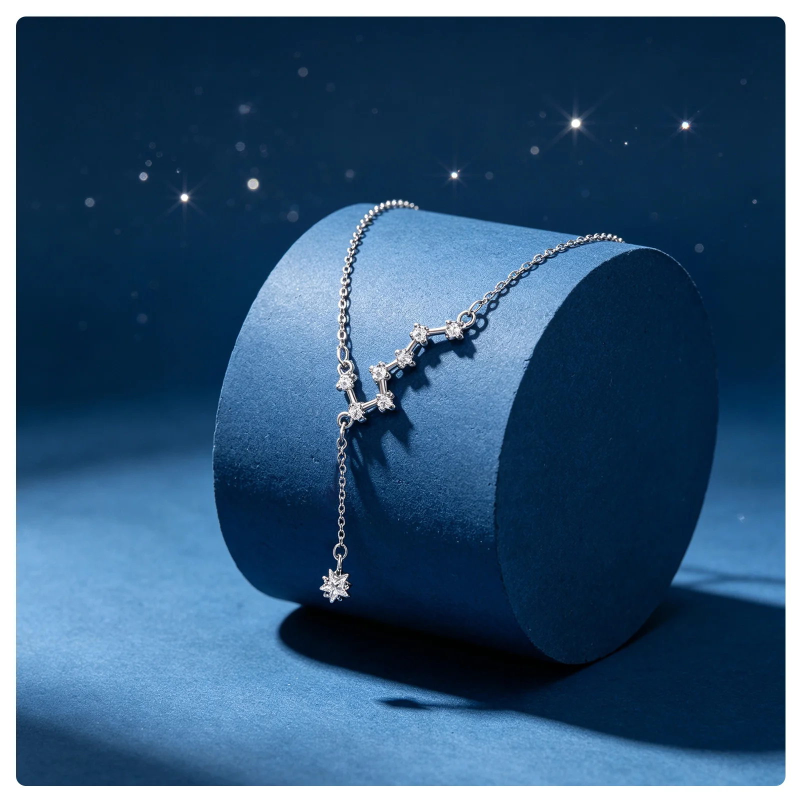 Dainty Big Dipper Constellation Star Zircon Y Drop Lariat Necklace for Women Daily Party Jewelry Gift
