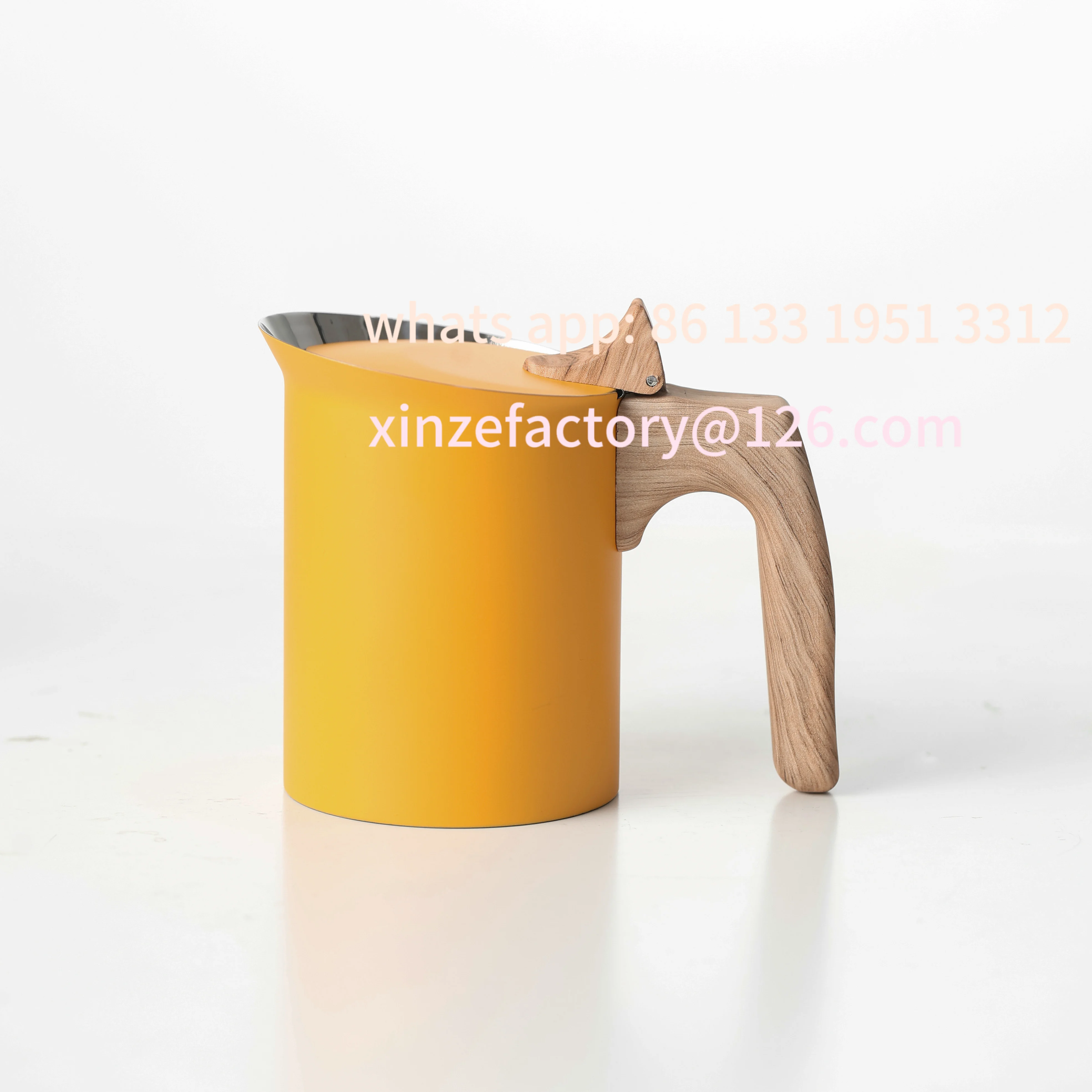 وعاء موكا من الفولاذ المقاوم للصدأ 4/6 قابل للتخصيص، أصفر غير لامع، طراز شمالي. الاستخدام المنزلي/المكتب/الخارجي. يعمل على الحث والغاز