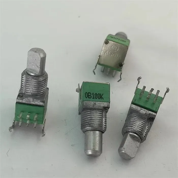 Alpha RK097G horizontal double potentiometer OB100K reverse handle with thread length of 15MMF